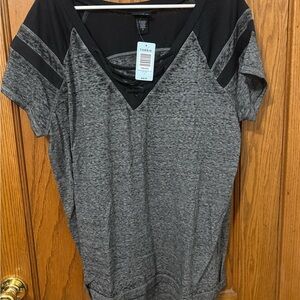 Torrid Black and Gray Short Sleeve Top